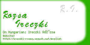 rozsa ireczki business card